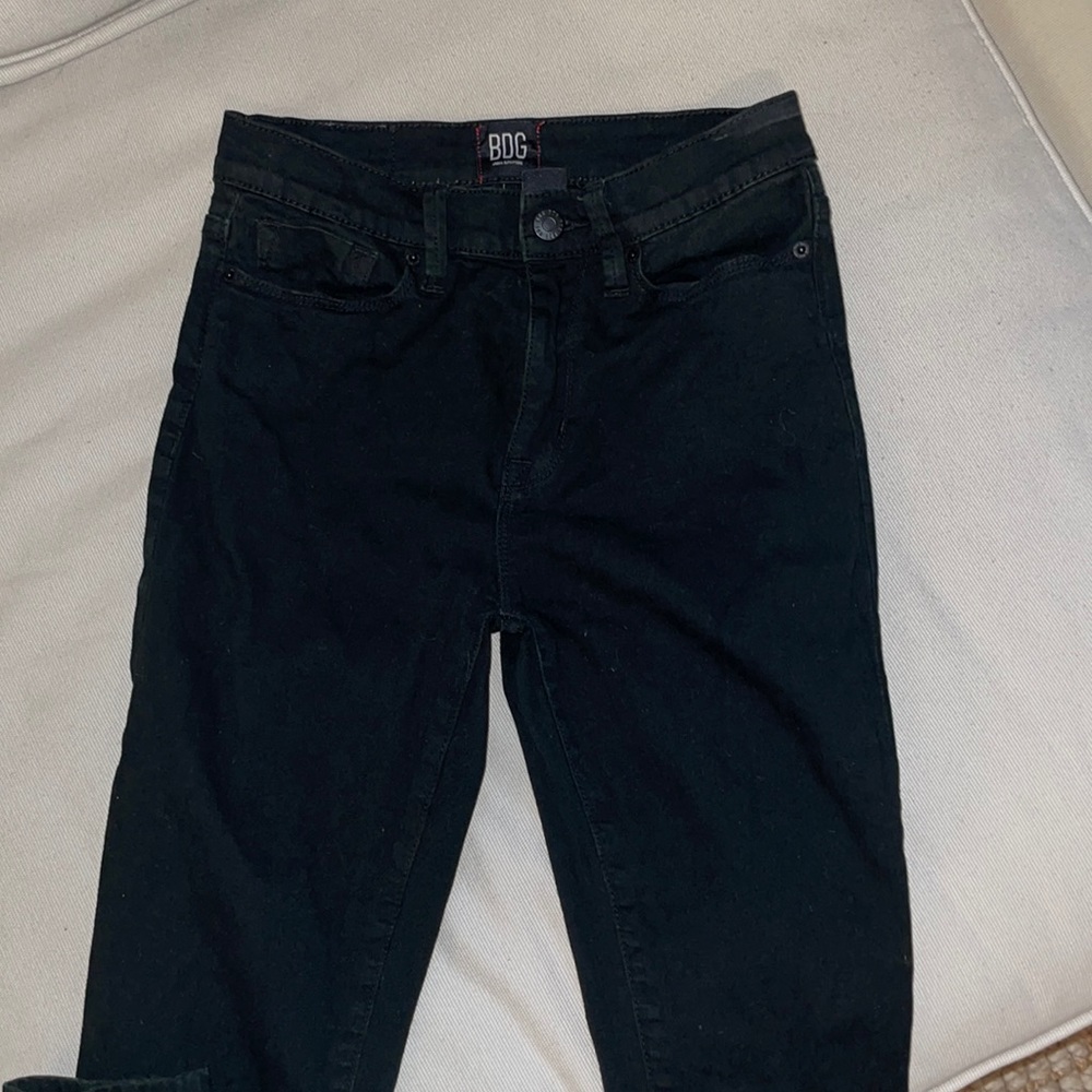 High waisted black skinny jeans